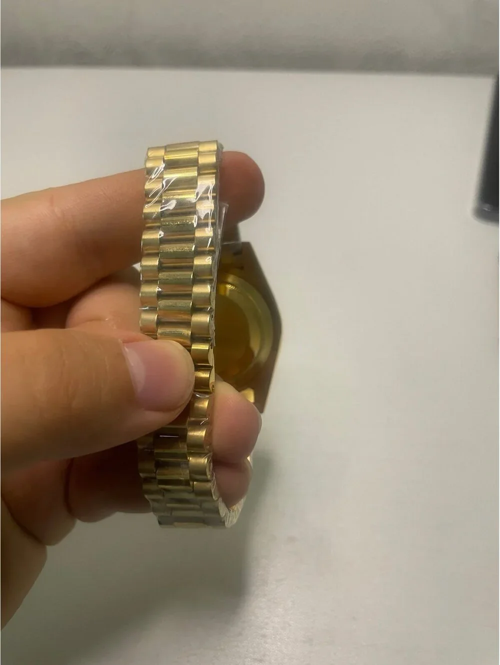 Gold Tone Mechanical Watch el and Sapphire Crystal stock 237